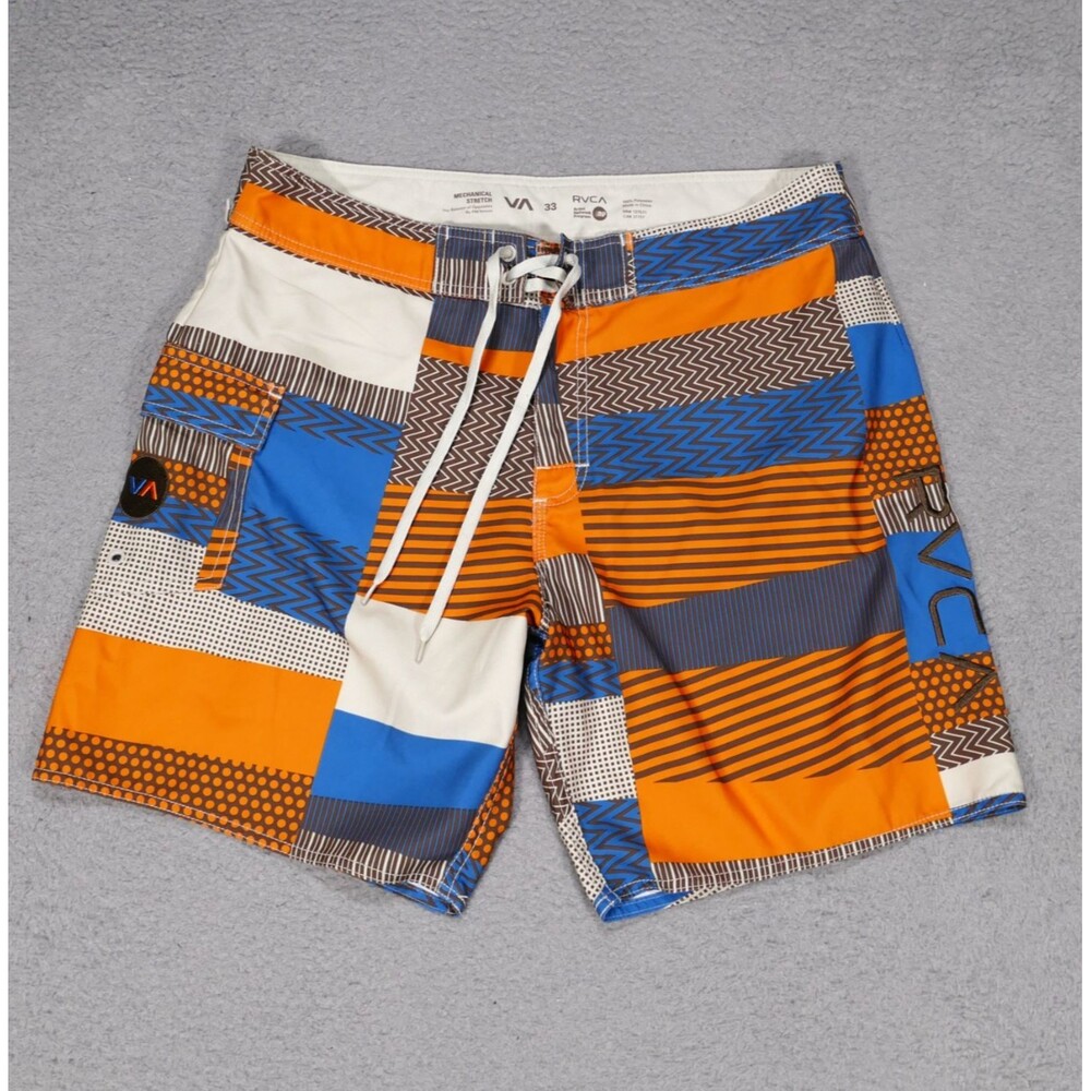 RVCA Board Shorts Mens 33 Swim Trunk Drawstring Pocket Performance Stretch 7"